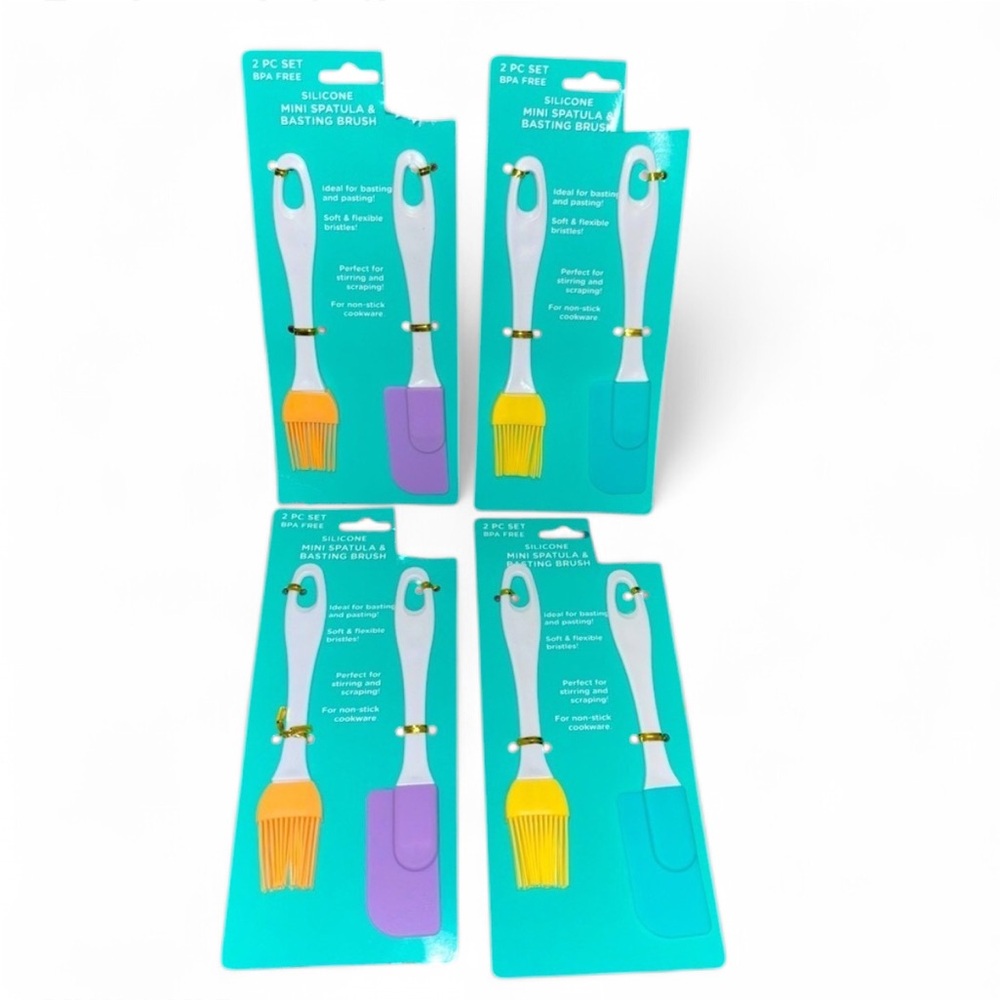 Silicone Mini Spatula and Basting Brush Set Bundle - Picture 1 of 4